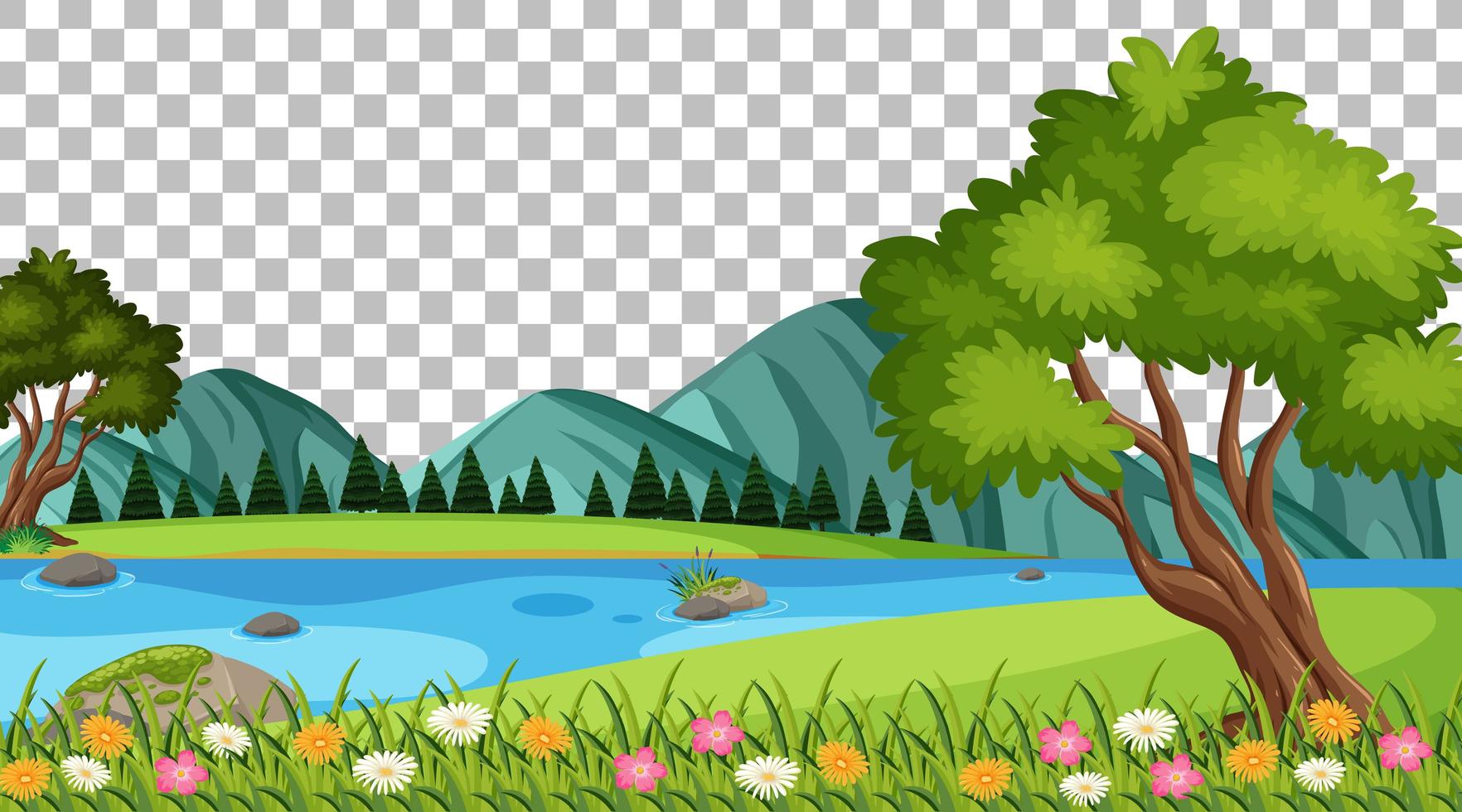 paisaje de escena de parque de naturaleza en blanco vector