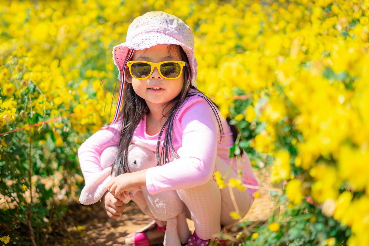 Asian girl in pink dress photo