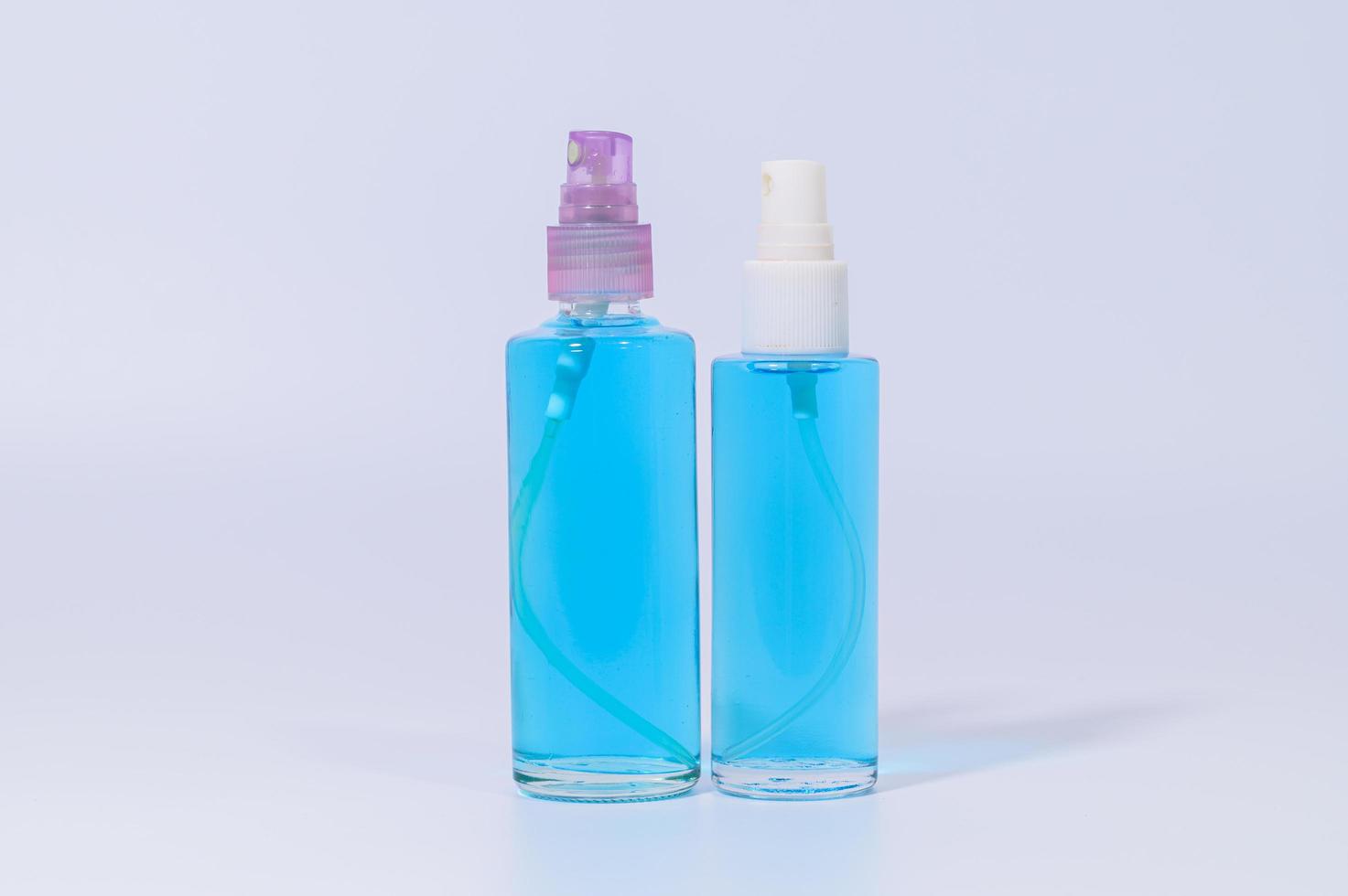 Alcohol gels with blue liquid photo