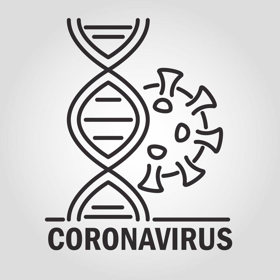 Composición de covid-19 y coronavirus con pictograma. vector