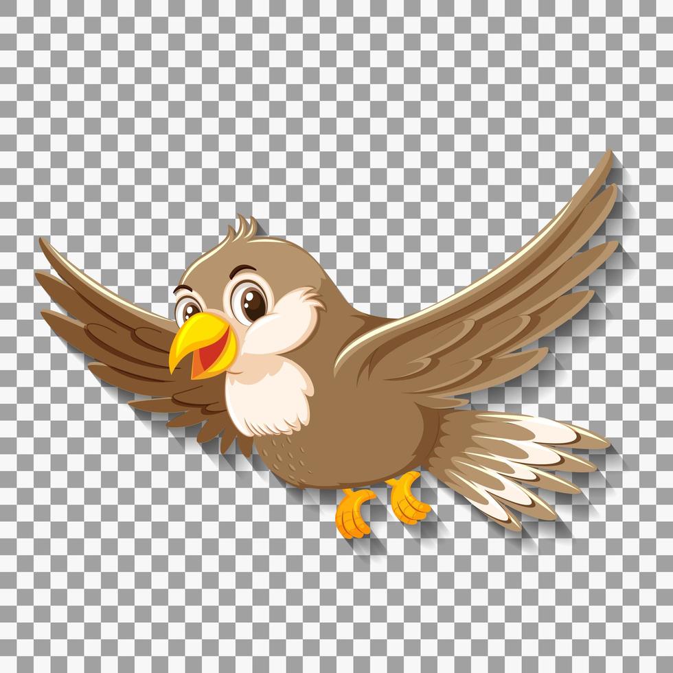 Sparrow bird cartoon character vector