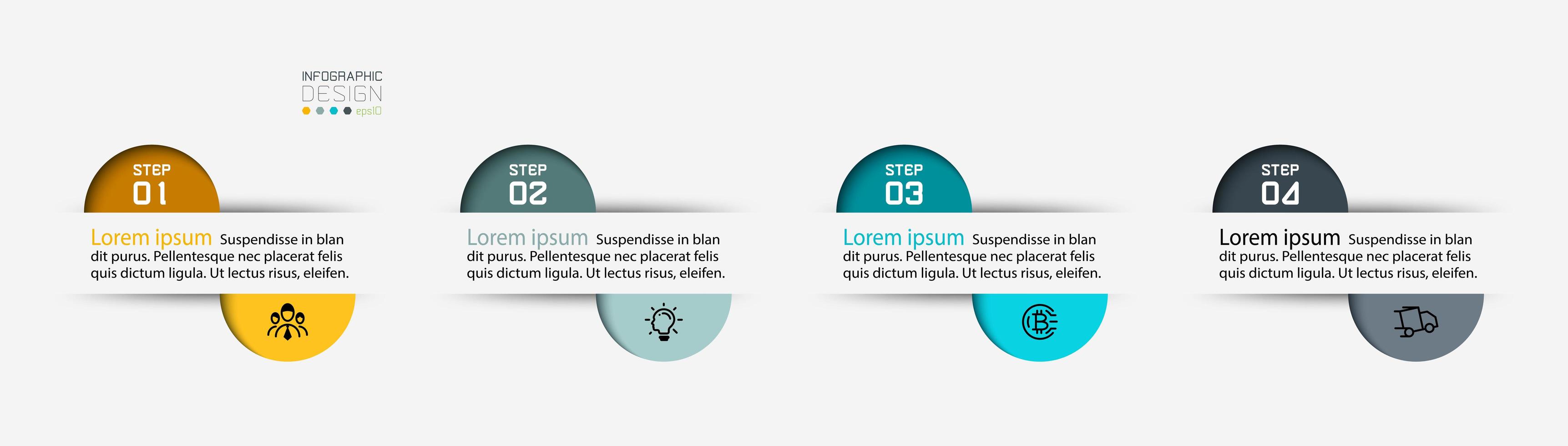 Semicircle divided infographic labels set vector