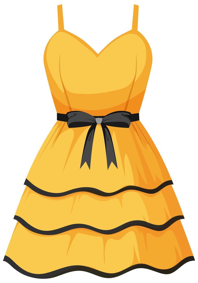 lindo vestido femenino aislado sobre fondo blanco vector