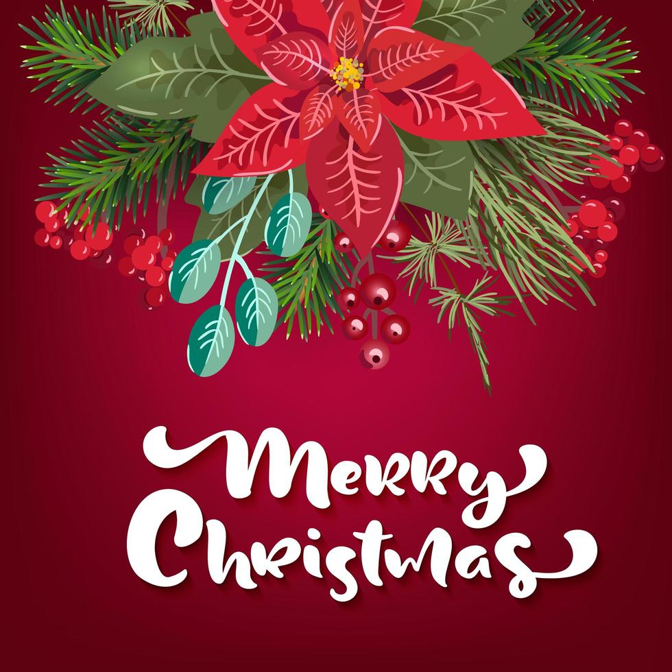 Merry Christmas party invitation on red vector