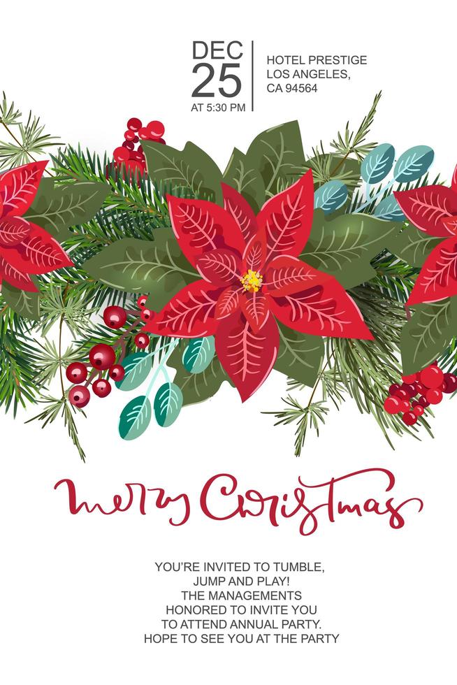 Merry Christmas greeting card design vector
