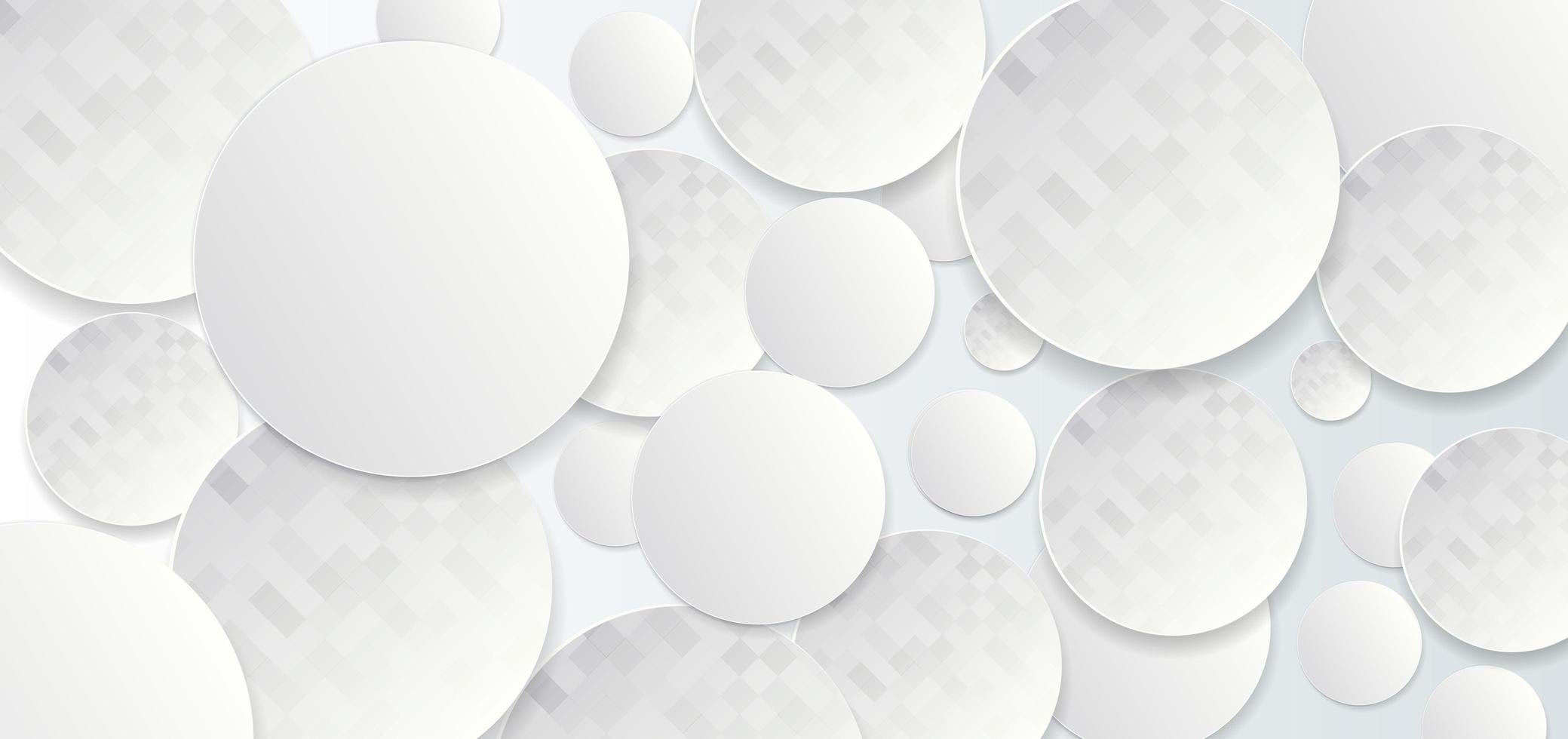 Abstract geometric template with white and grey circles vector