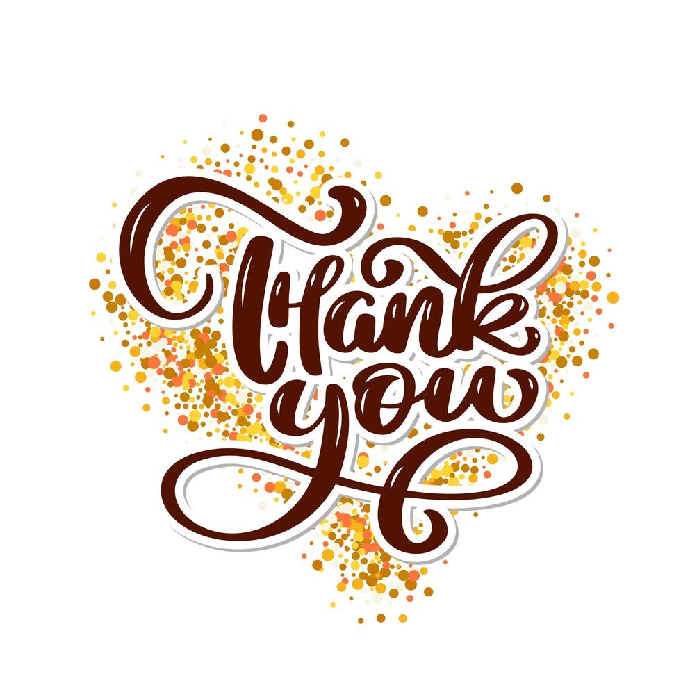 Thank you text on gold background vector