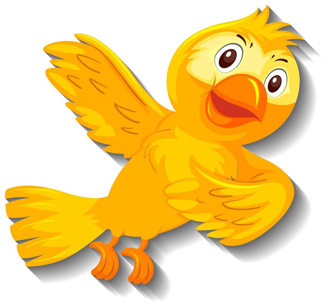 Cute yellow bird character vector