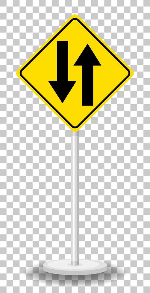 Yellow traffic warning sign vector