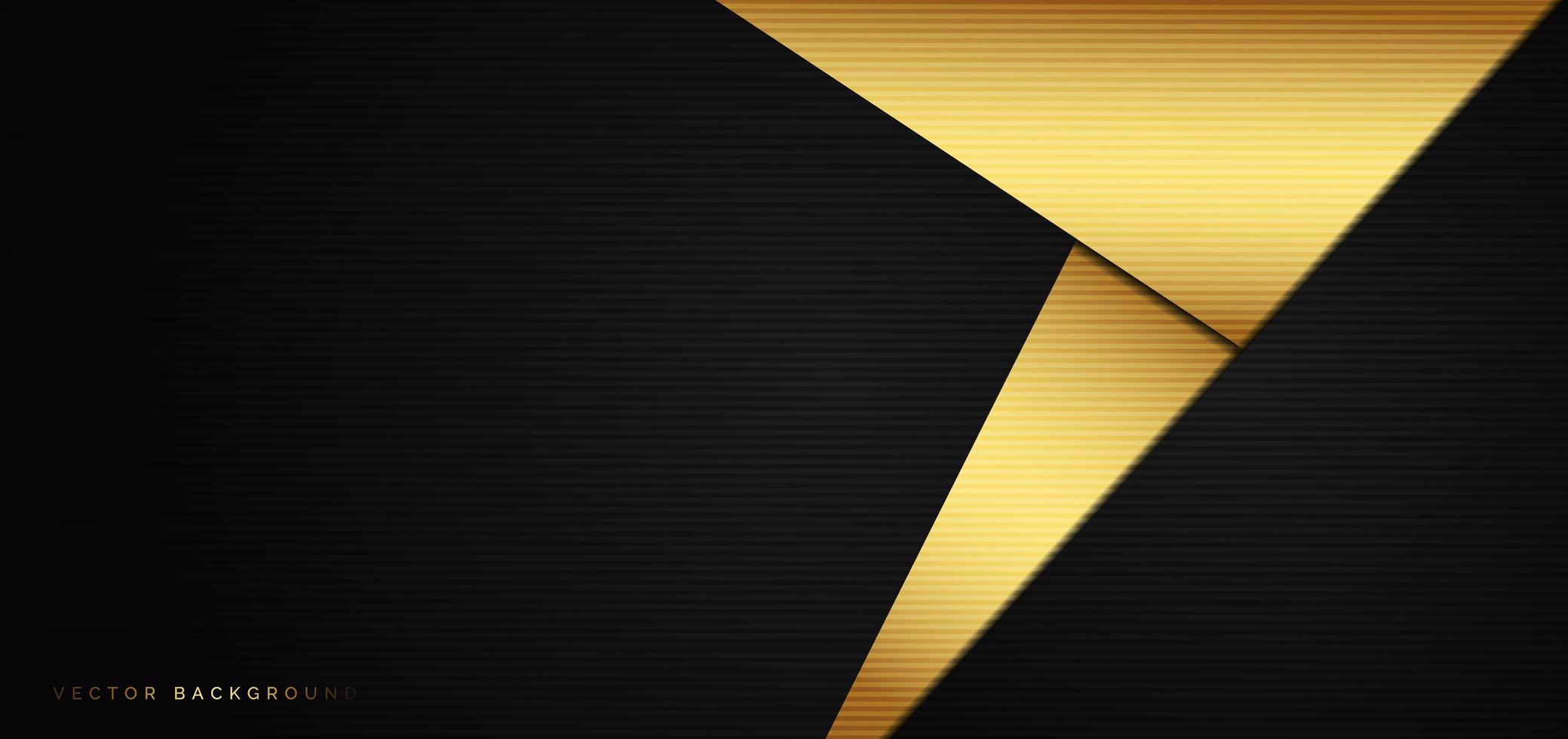 Abstract background with black and gold triangles vector