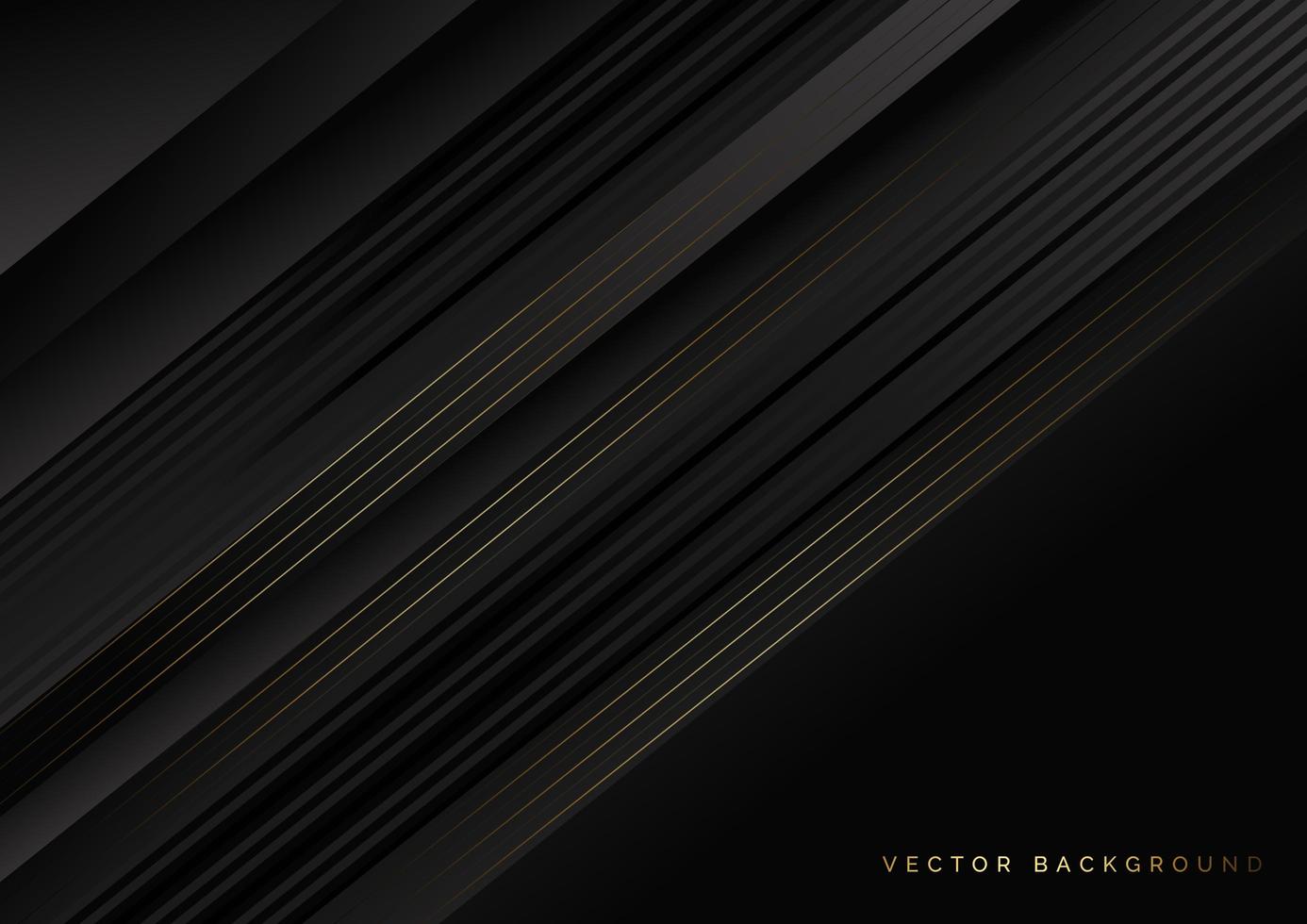 Black and golden lines on black background vector