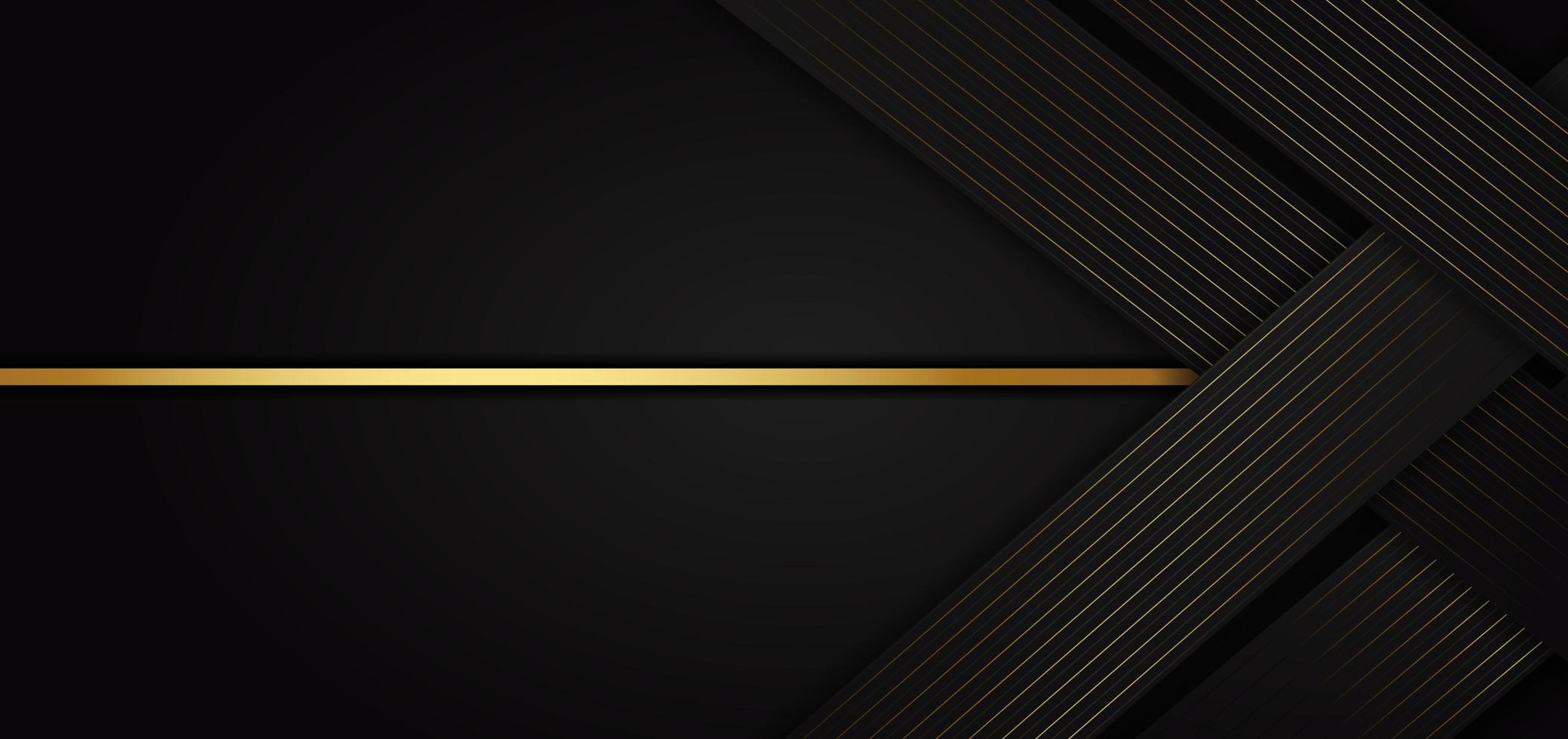 Abstract template with black and gold elements vector