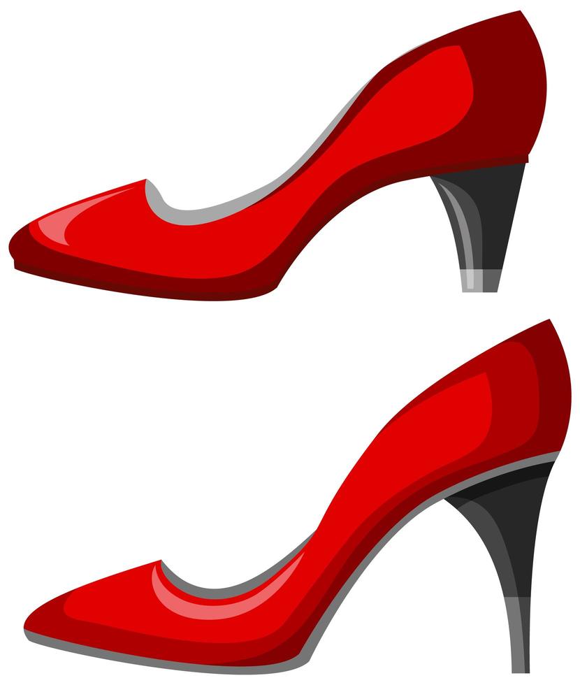 conjunto de zapatos de tacones rojos vector