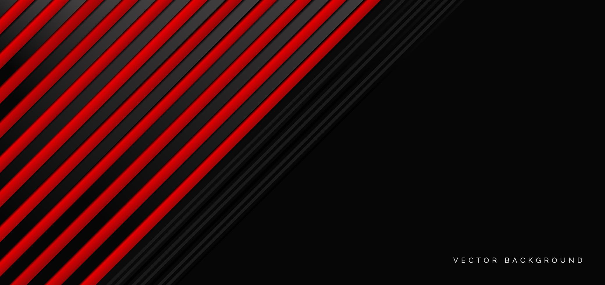 banner abstracto con elementos geométricos rojos y negros vector