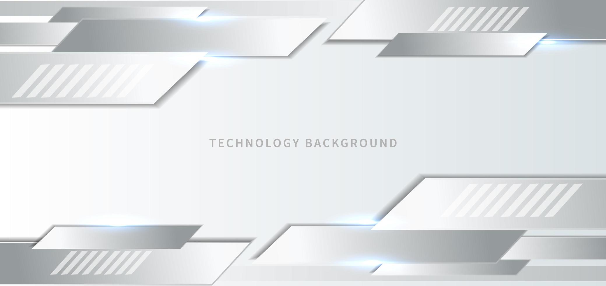 Technology background with white and grey elements vector