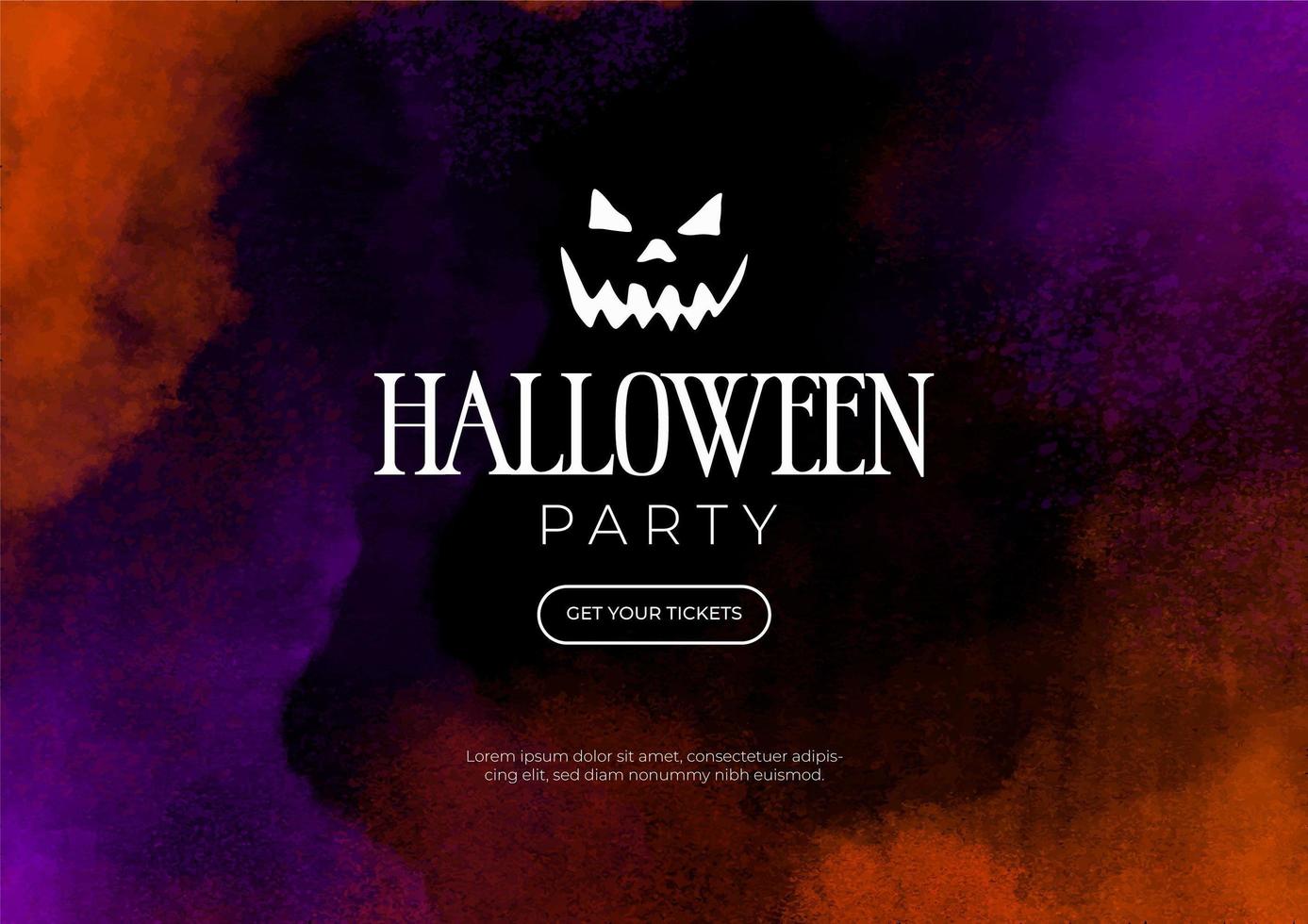 Watercolor banner for Halloween party vector