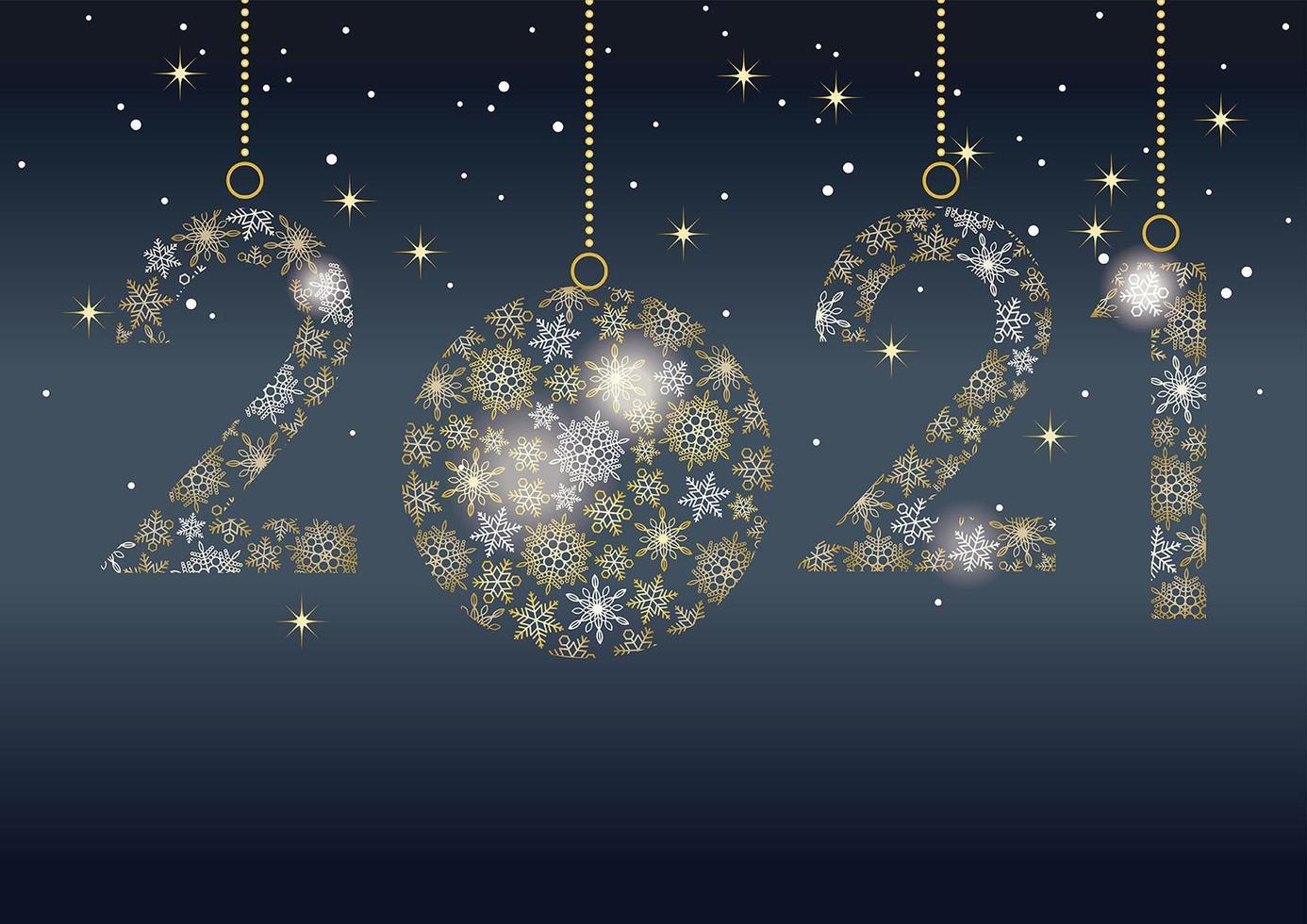 Festive decoration celebrating the year 2021 vector