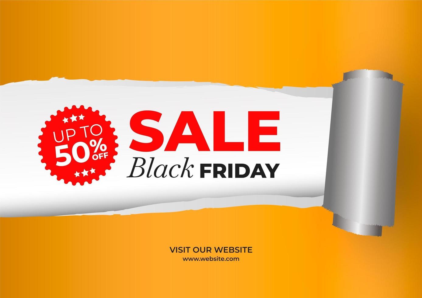 Black Friday sale banner with torn paper effect vector