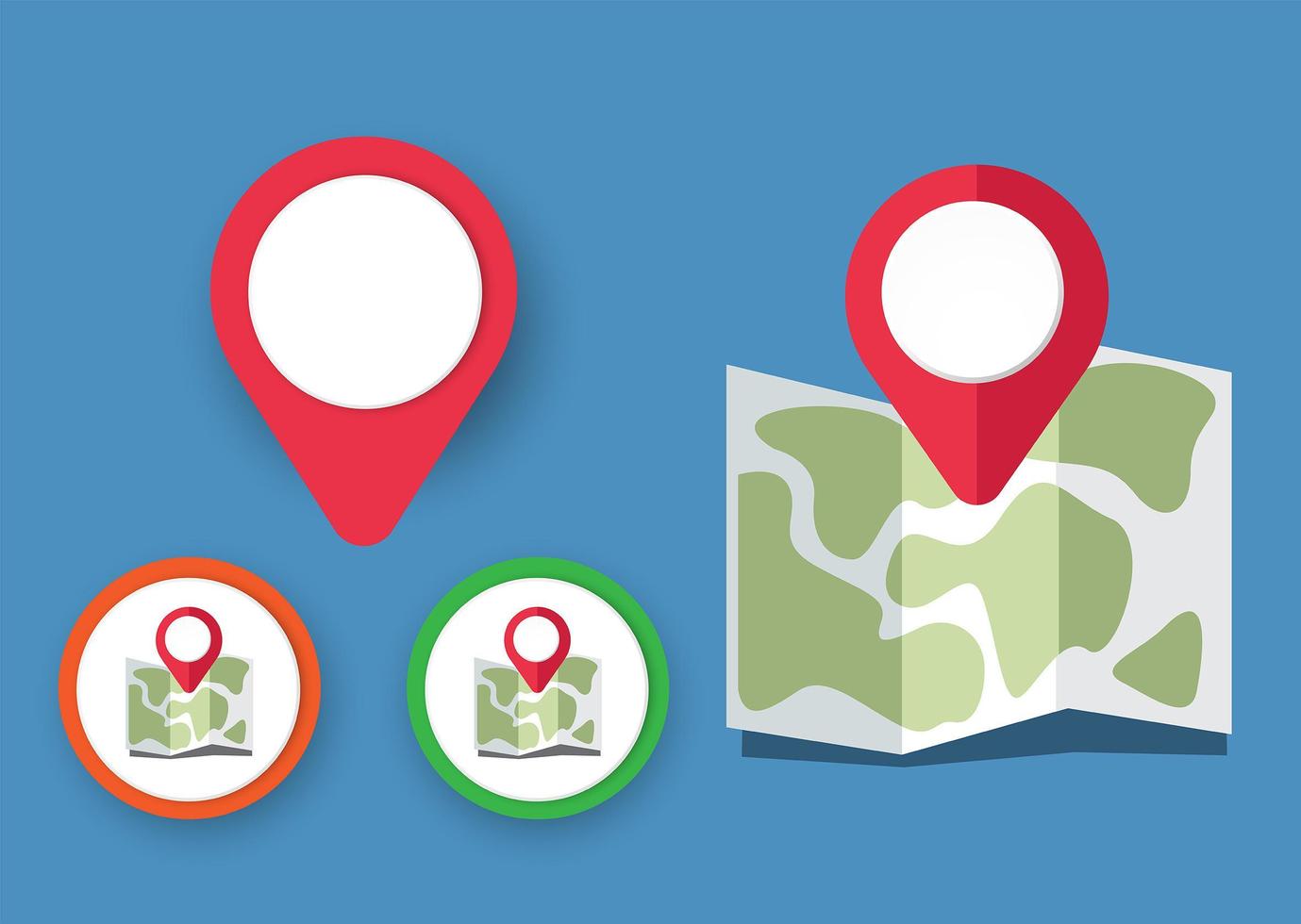 Map icons with pointer vector