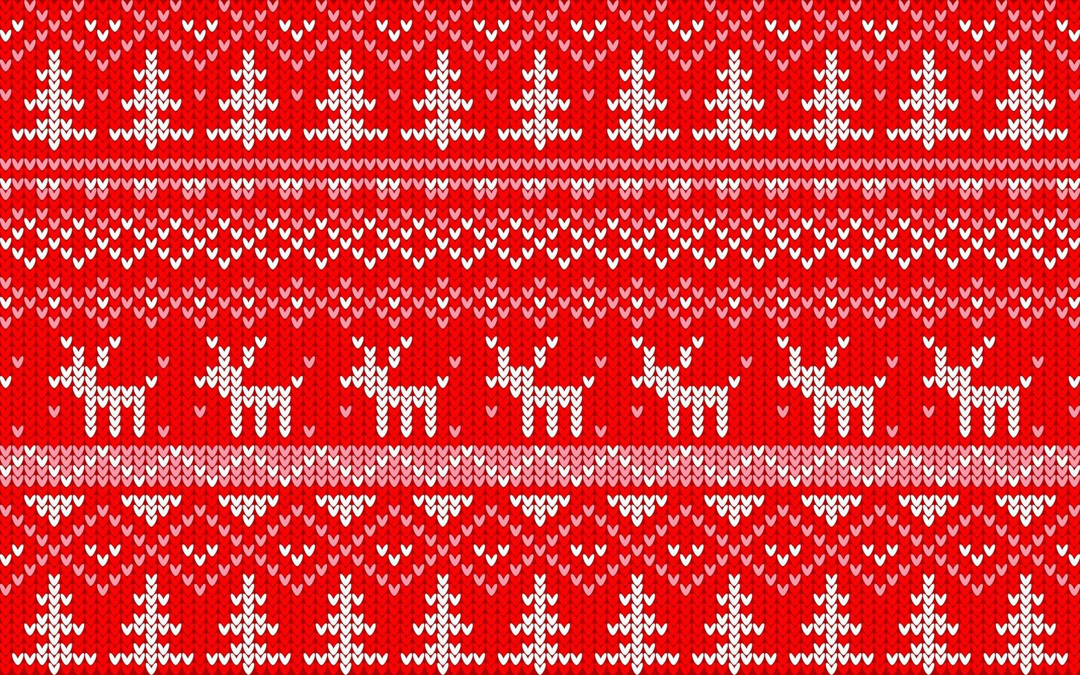 Christmas jaquard pattern red and white vector