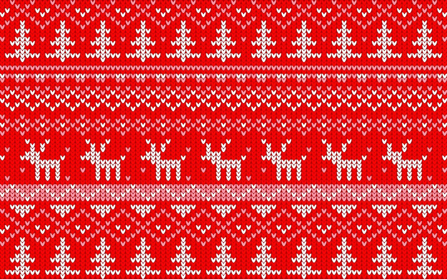 Christmas jaquard pattern red and white vector