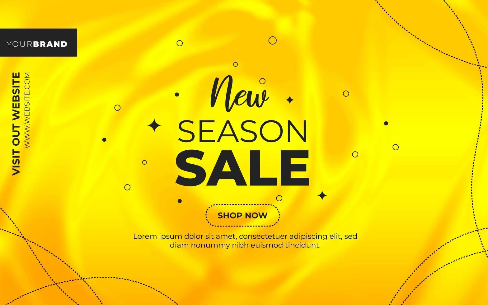 New season sale banner on yellow gradient vector