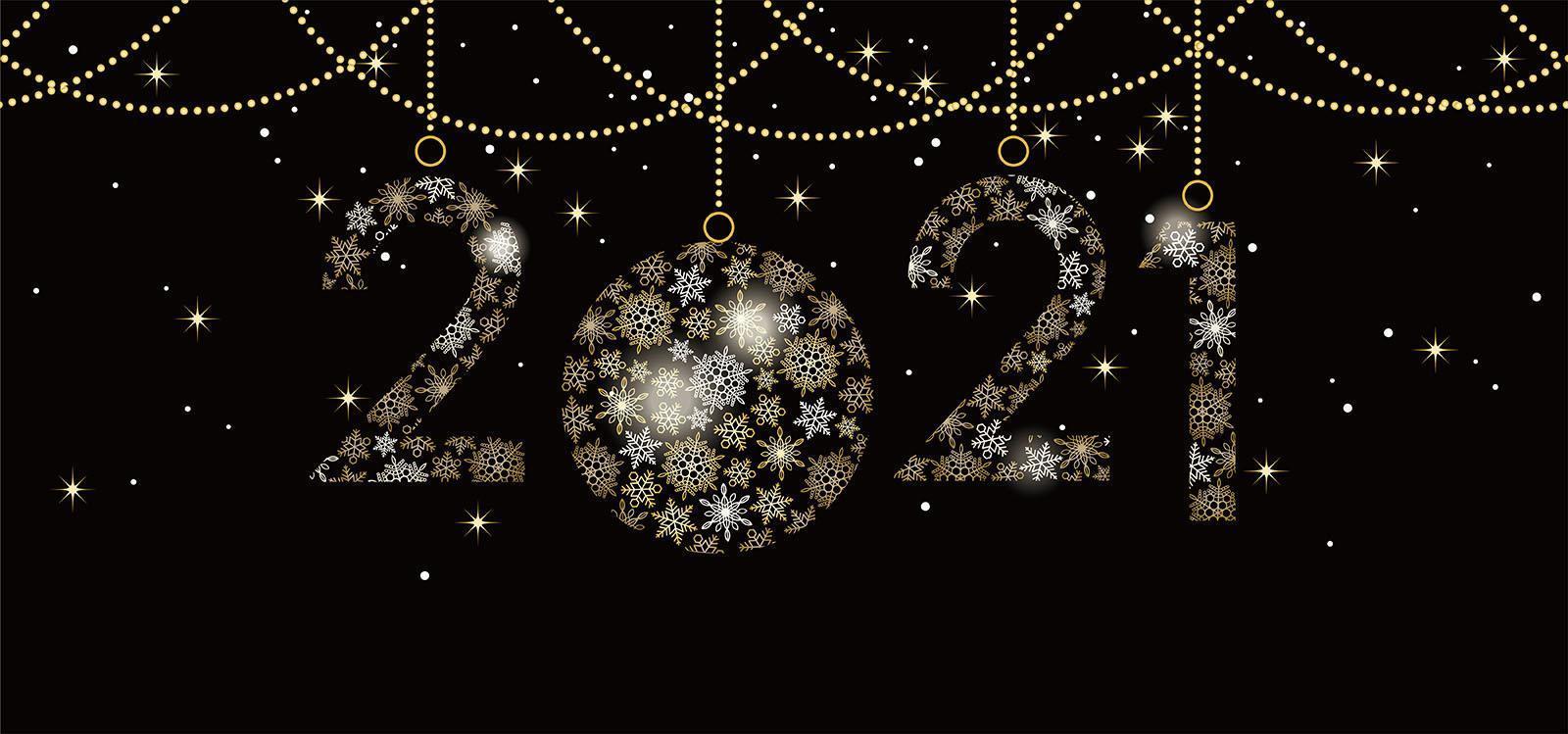 Festive decoration celebrating the year 2021 vector