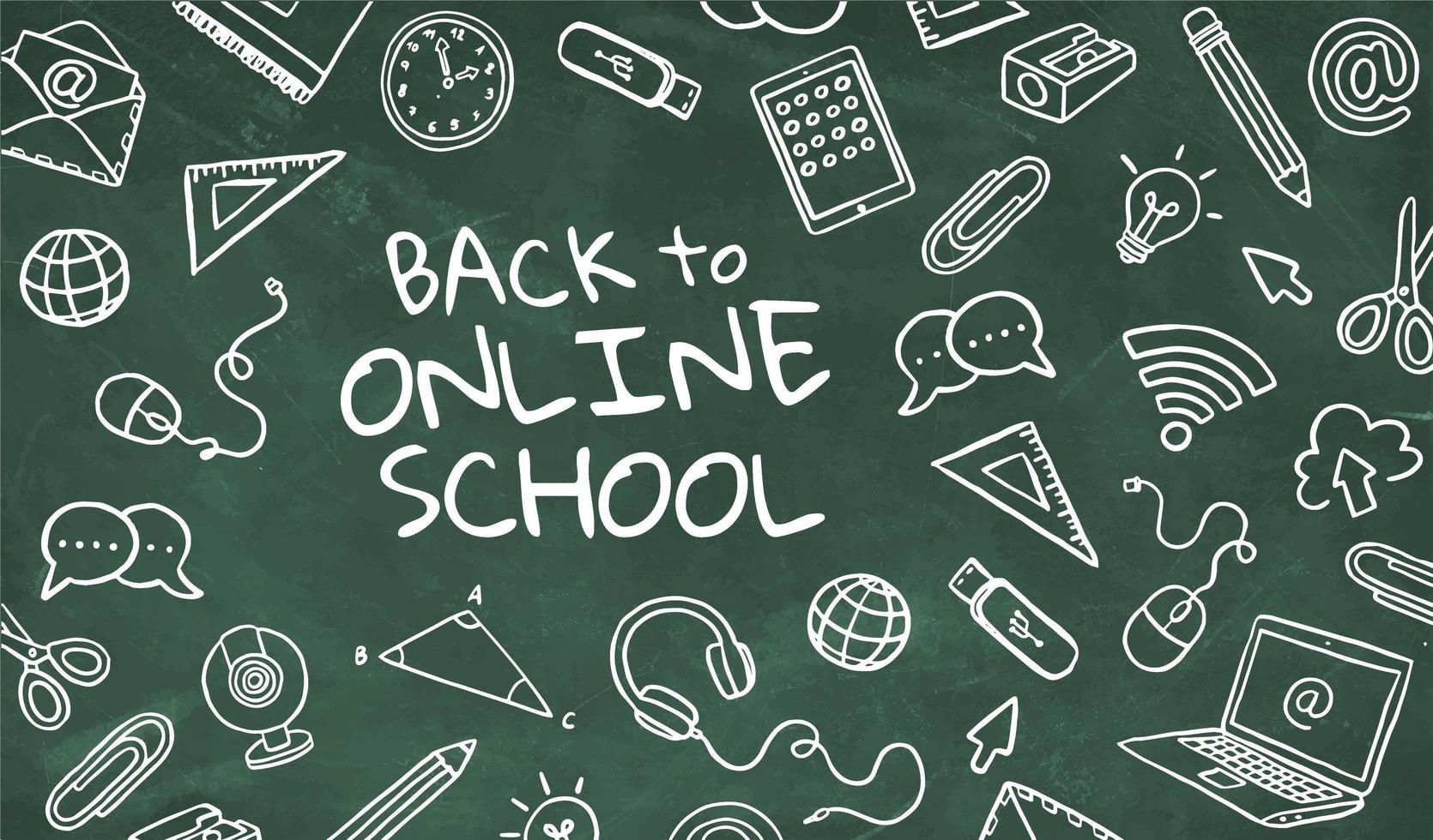 Back to online school concept vector