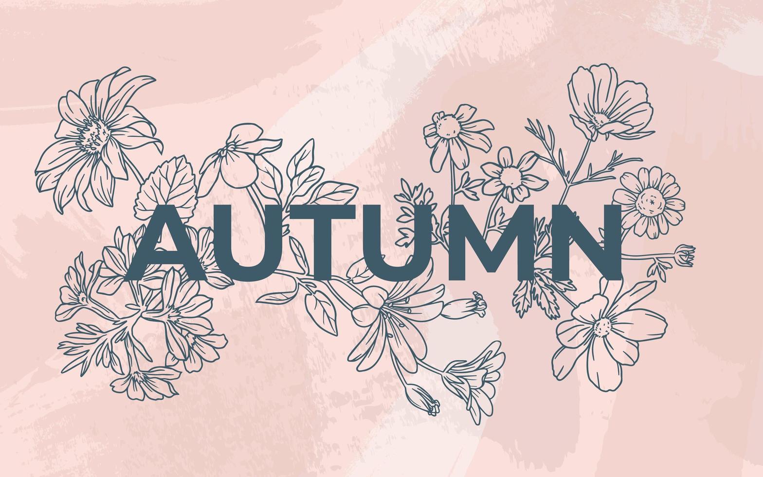 Floral autumn background vector