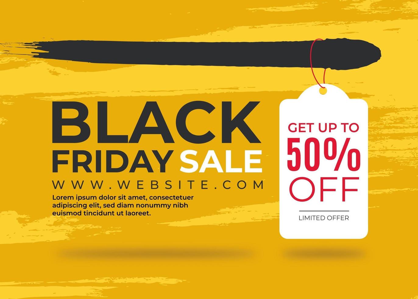 Black Friday banner with label vector