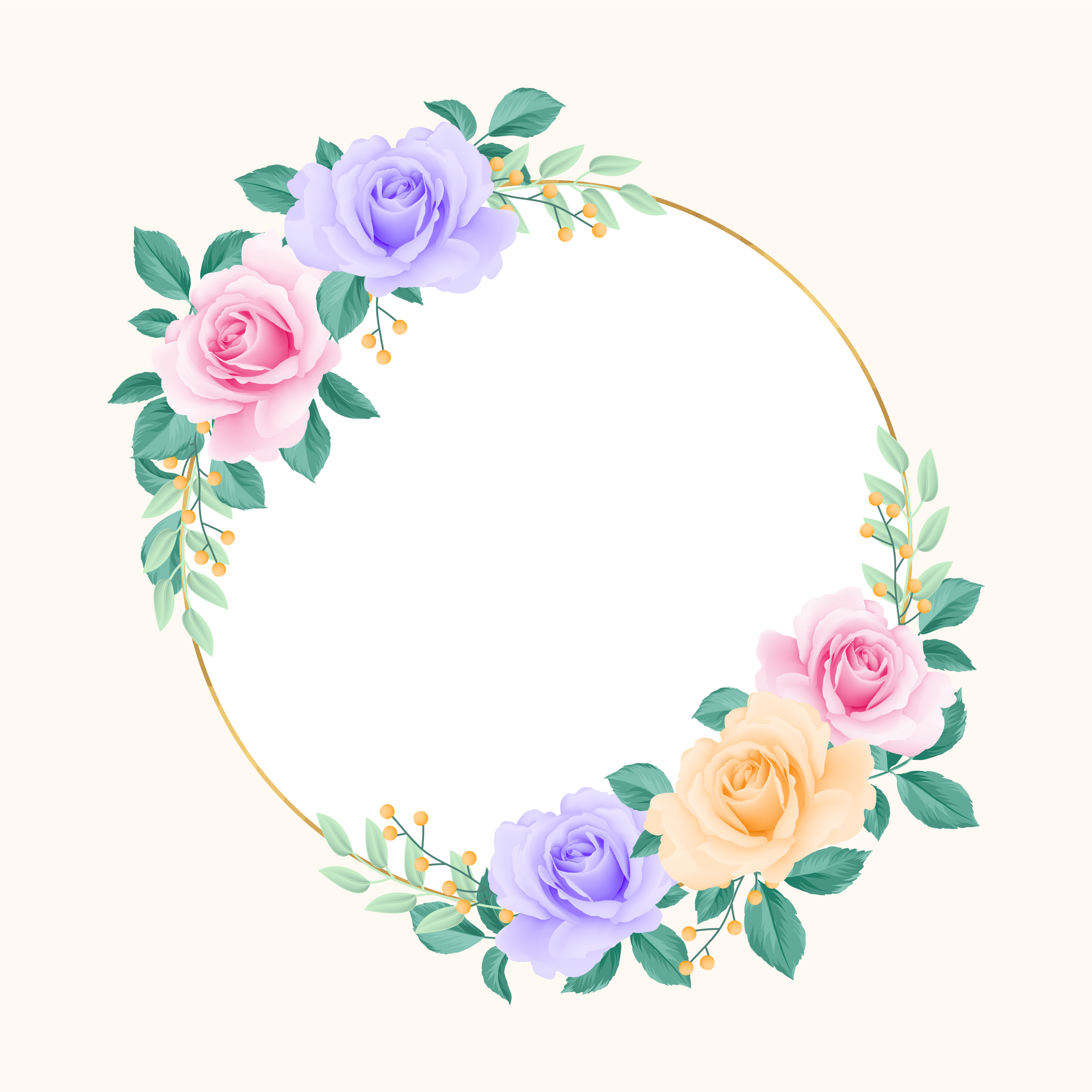 Marco Redondo Con Rosas De Colores Suaves Descargar Vectores Gratis Illustrator Graficos Plantillas Diseno Texto de amor rosa em foto preto e branco. marco redondo con rosas de colores