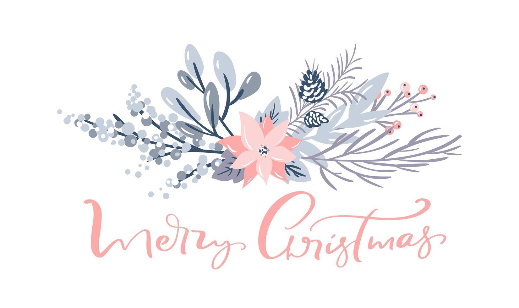 Merry Christmas greeting decorative card design vector