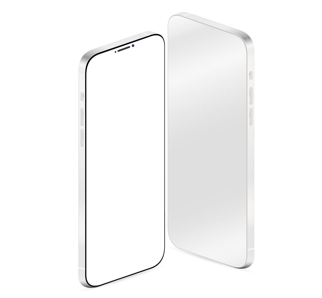 Realistic phone front and back view vector
