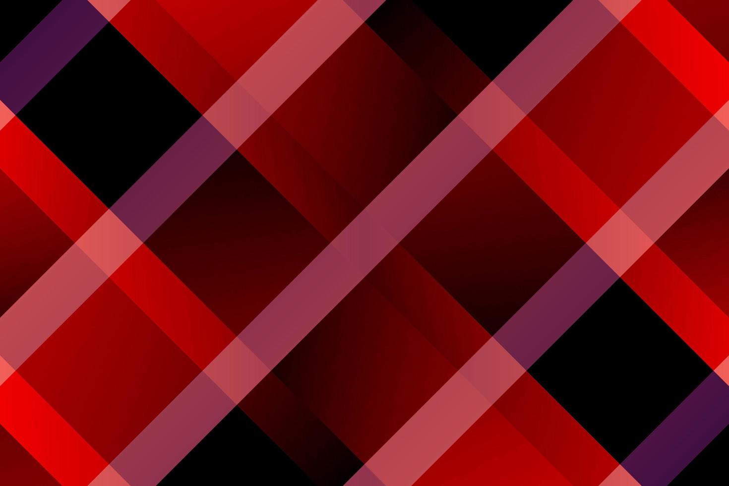 Gradient red and black diagonal lines plaid pattern vector