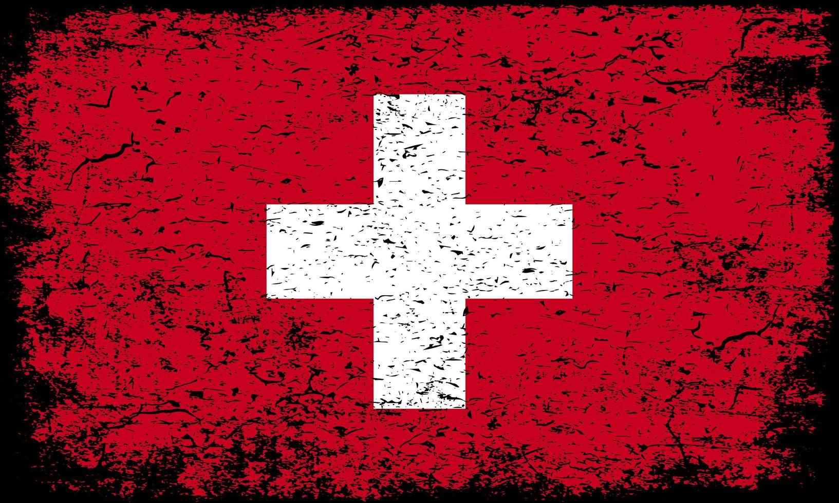 Bandera de Suiza en efecto de textura grunge oxidado vector