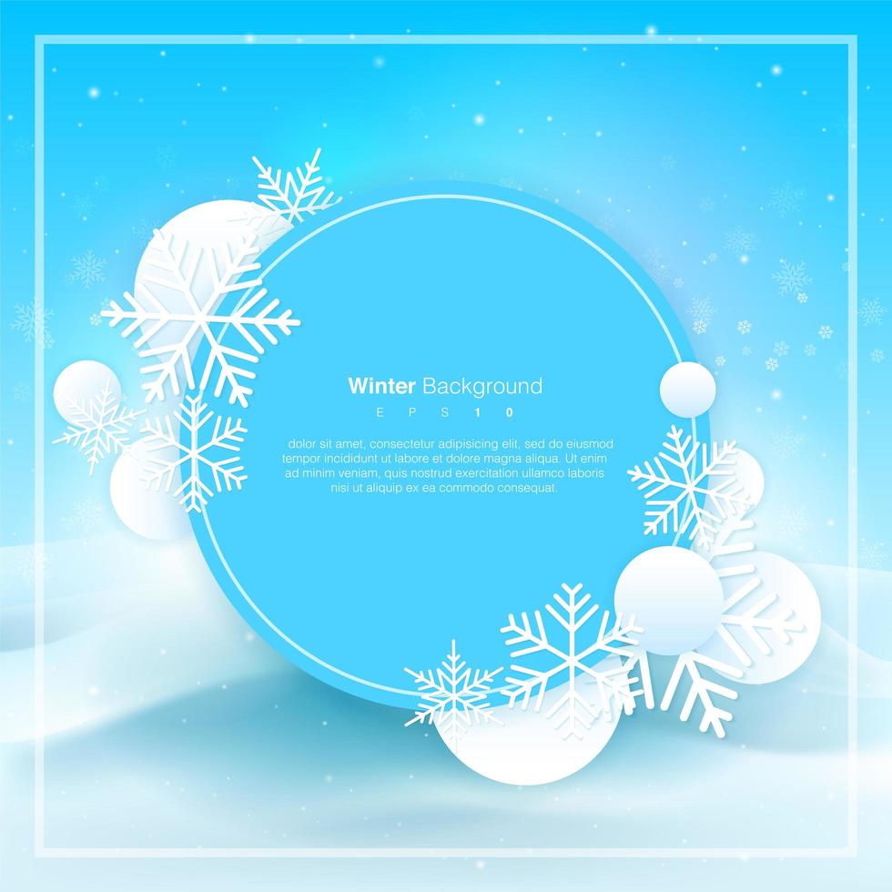 Christmas And Winter Circular Frame With Copy Space vector