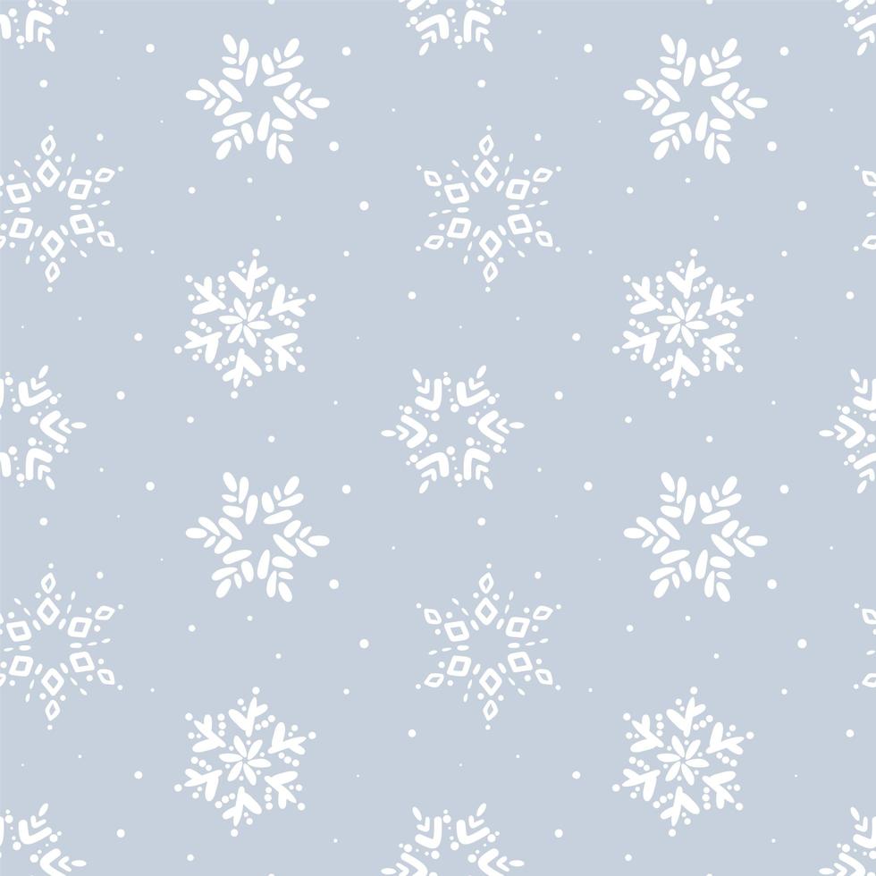 Christmas snowflake seamless pattern vector