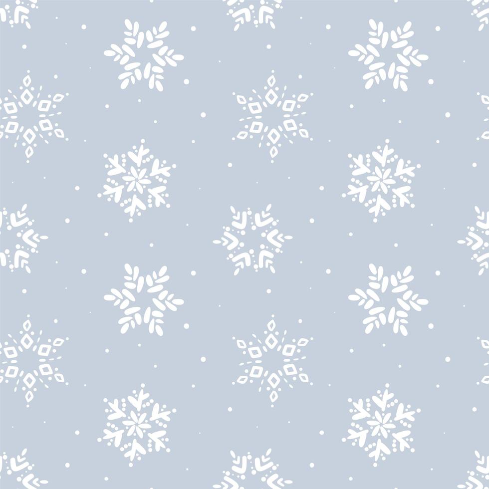 Christmas snowflake seamless pattern vector