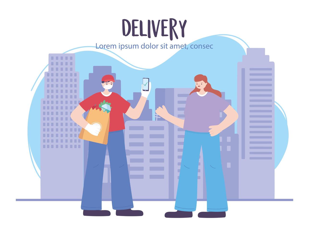 Online delivery service template banner vector