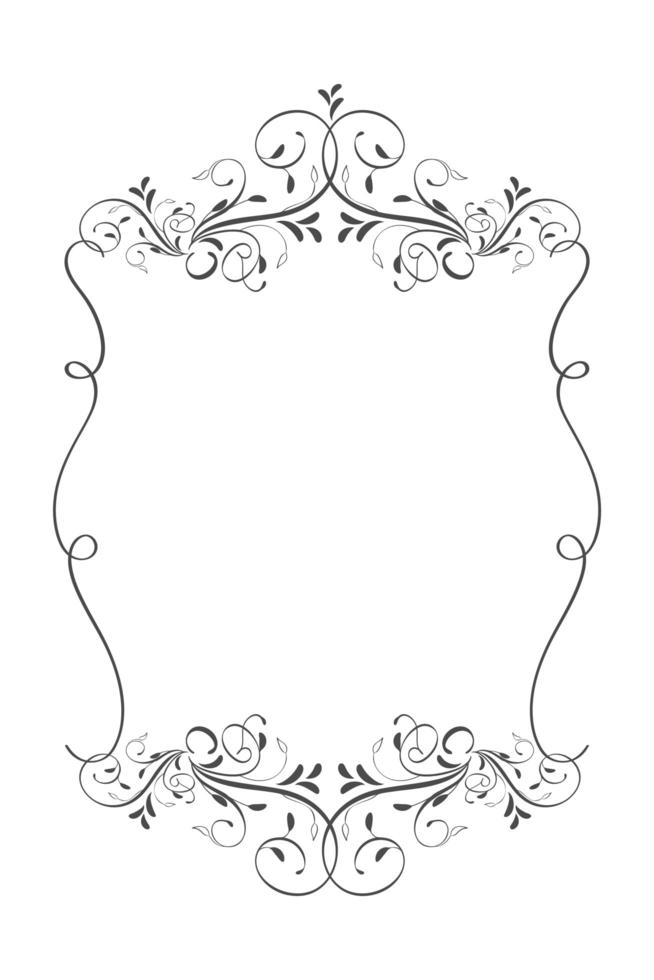 Decorative frame with old filigree swirls vector