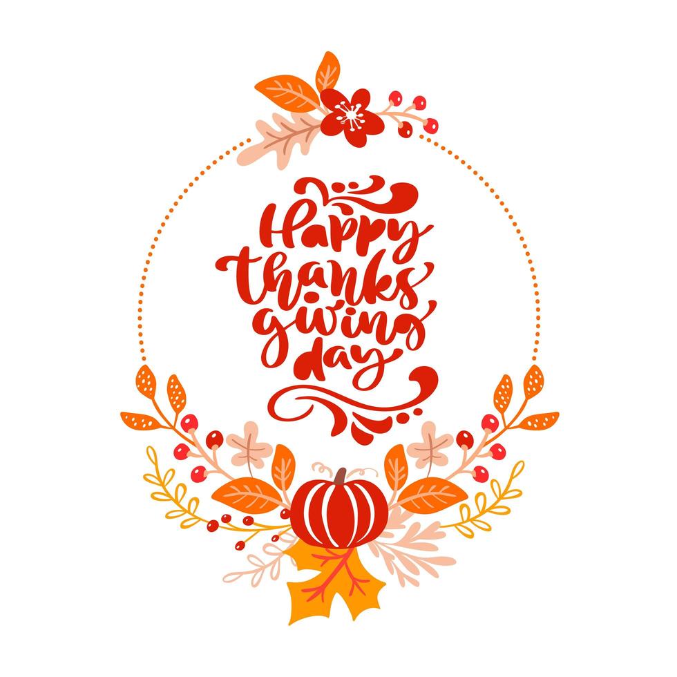 Autumn bouquet Thanksgiving wreath vector