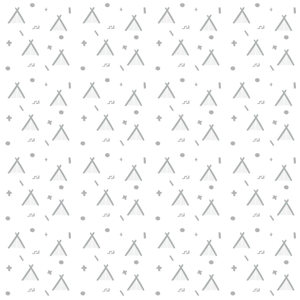 Scandinavian seamless pattern wigwam and elements vector