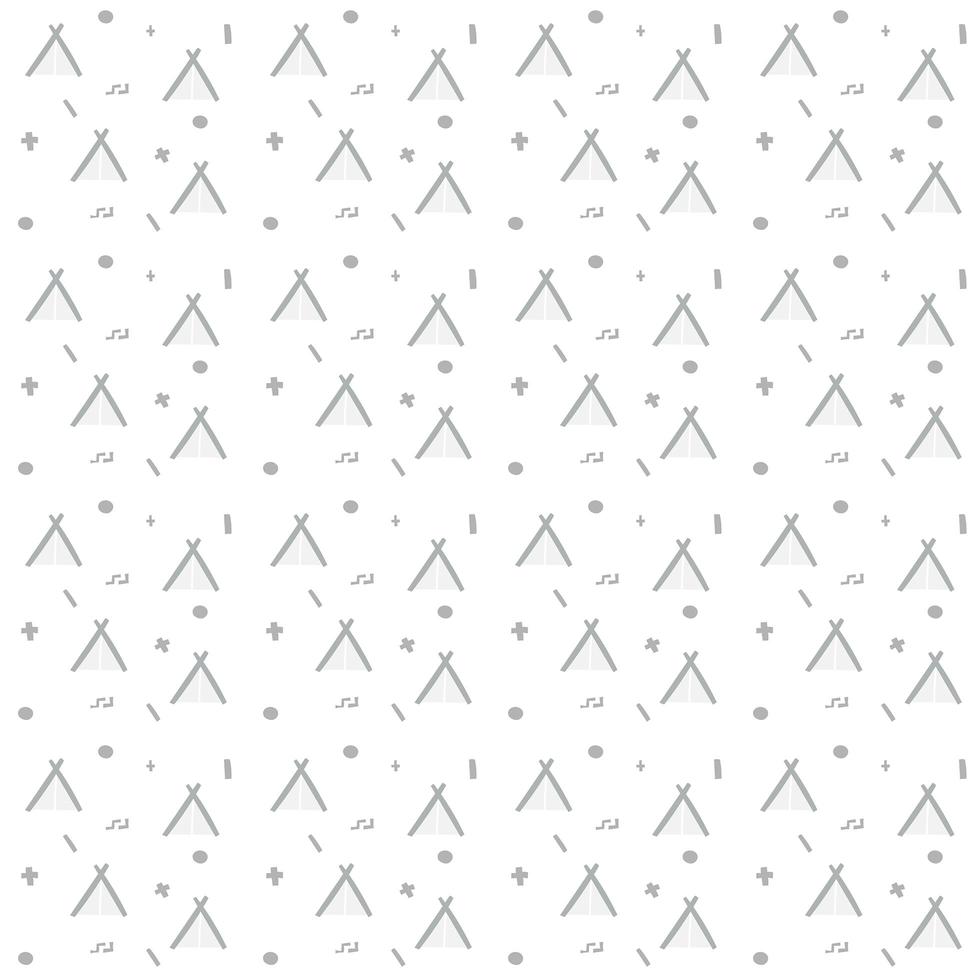 Scandinavian seamless pattern wigwam and elements vector