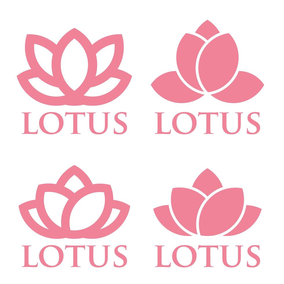 Lotus logo or icon set vector