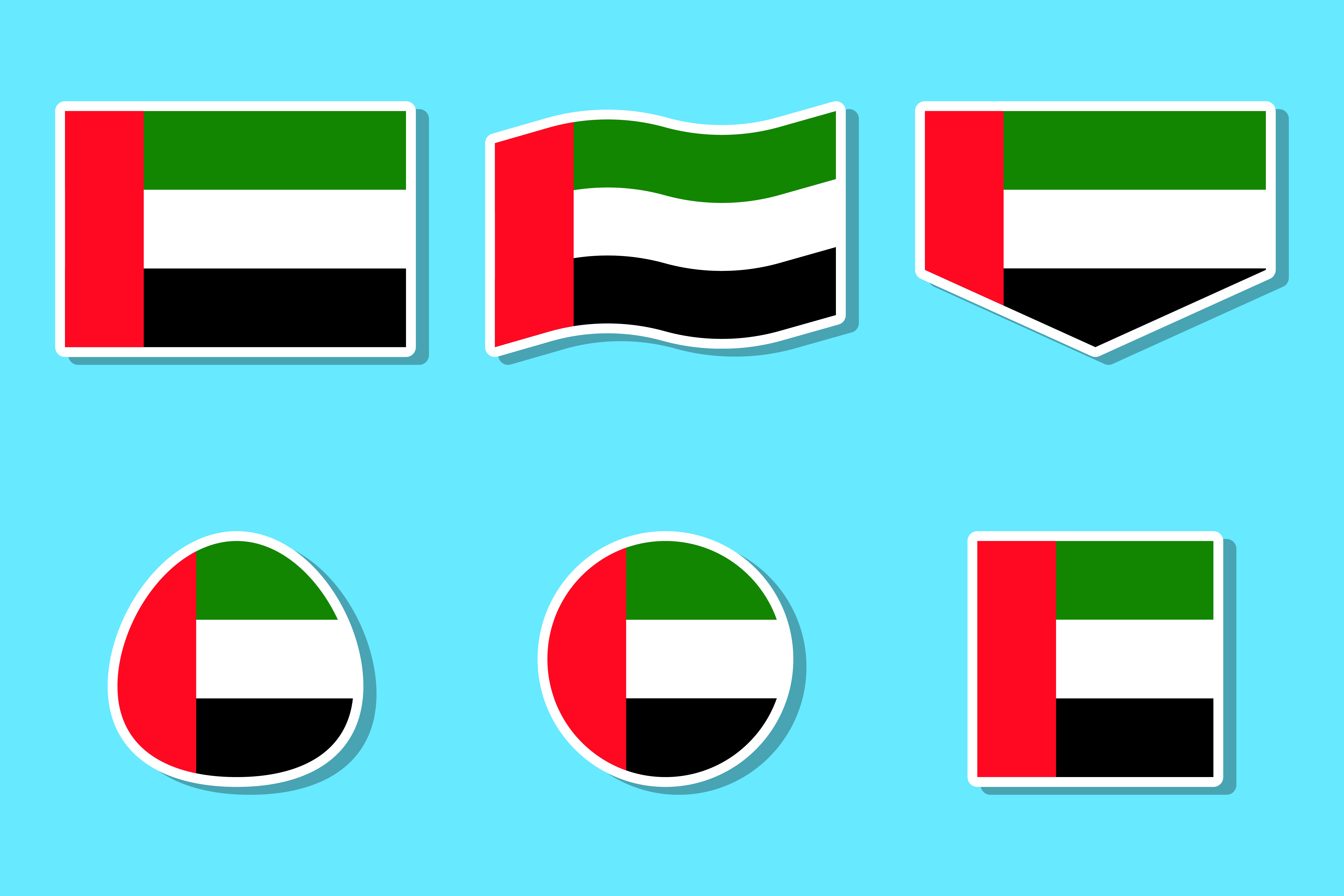 United Arab Emirates national day flag sticker set 1427287 Vector Art