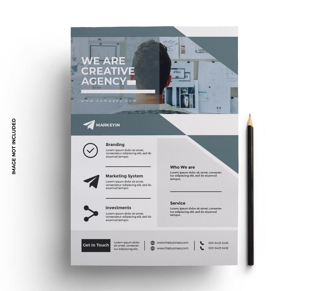 Flat Corporate Flyer Template vector