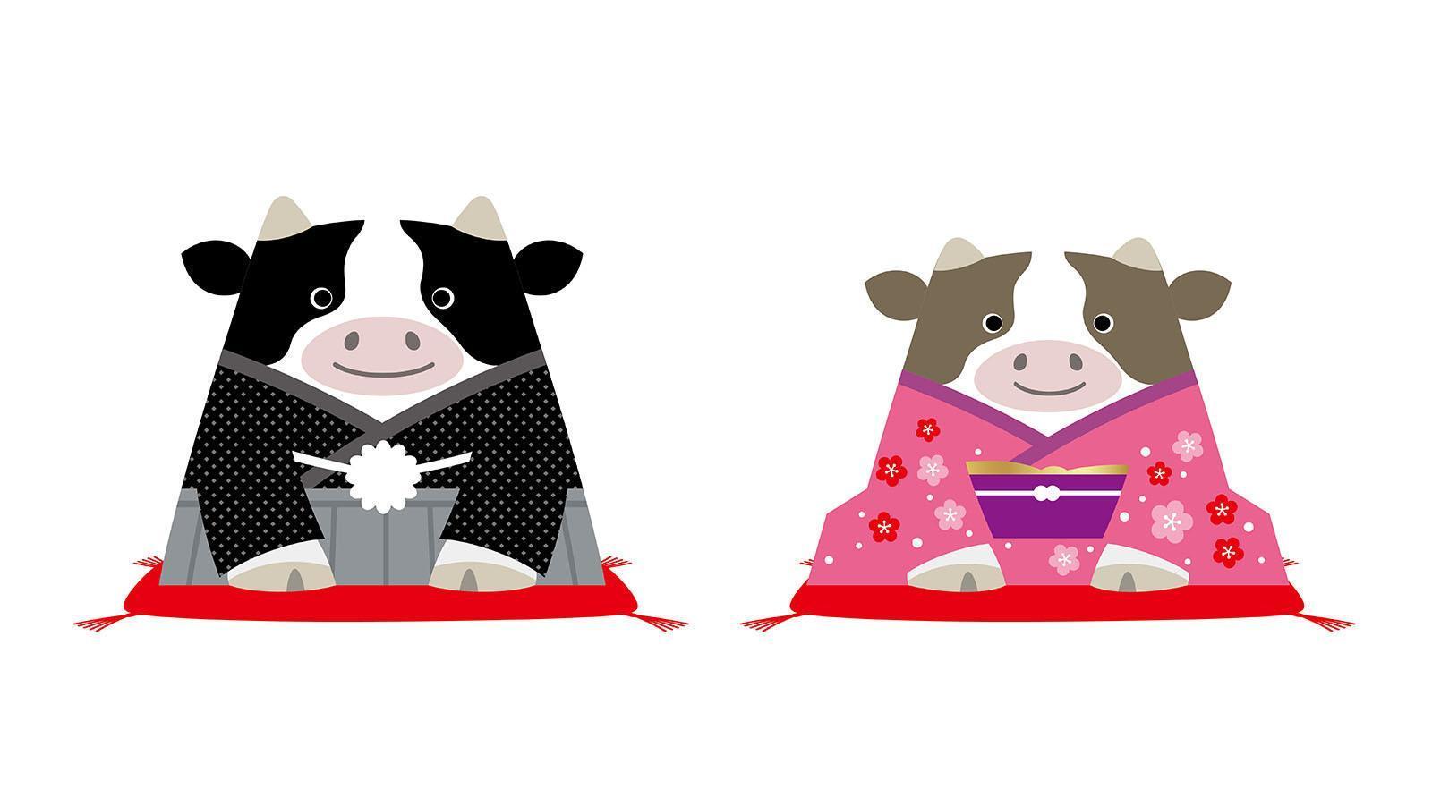 Year of the ox mascots vector