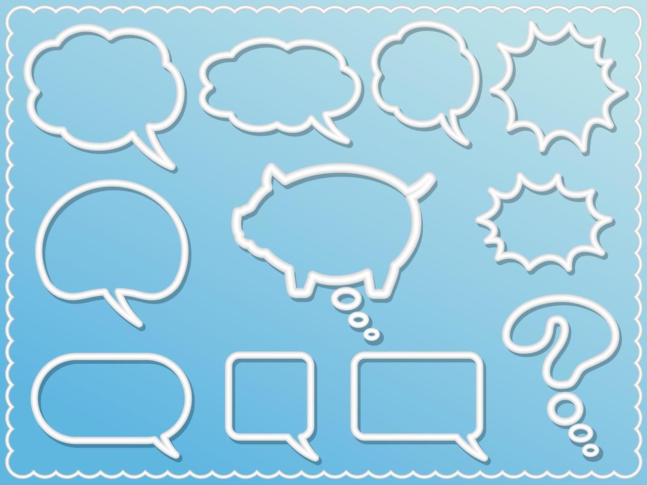 3D speech balloon set vector