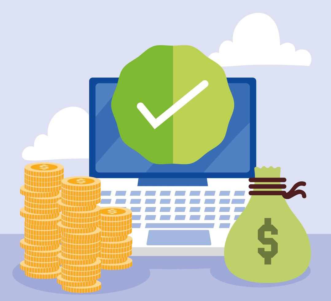 Online payment and e-commerce composition vector