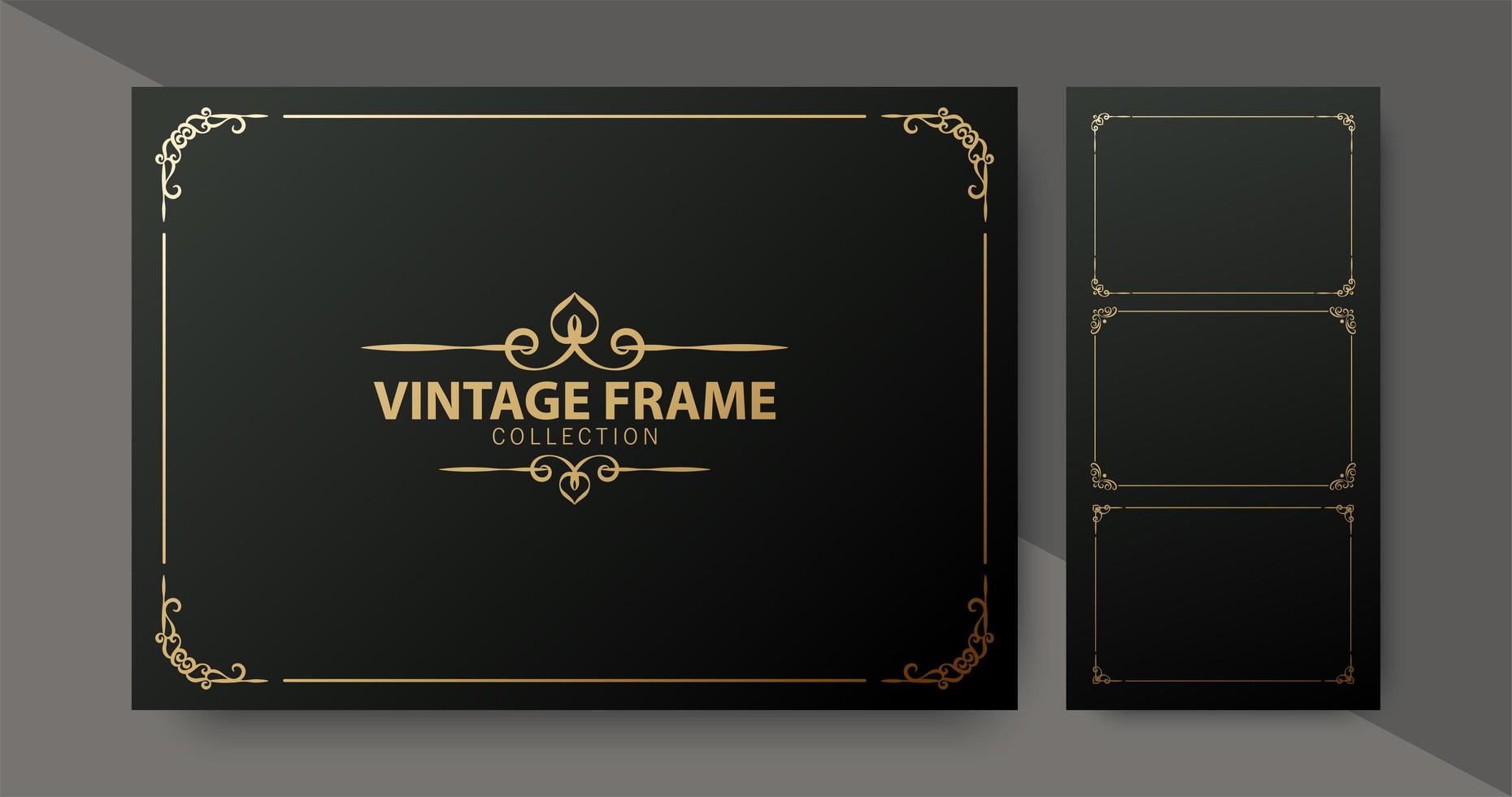 Luxury vintage ornamental frame collection vector